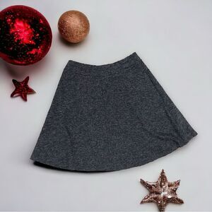 Flippy Knitted Pull-on Mini Skirt Dark Marbleized Heather Gray Made in Italy